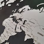 استیکر چوبی نقشه جهان سفید