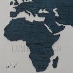 تابلو نقشه جهان رنگ آبی سورمه ای