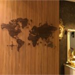 طراحی دکوراسیون داخلی با نقشه جهان چوبی لومین دیزاین