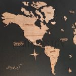 دیوارکوب نقشه جهان چوبی دو بعدی خاص مناسب خانه و دفترکار