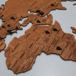 دیوارکوب نقشه جهان چوبی