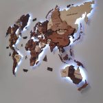 دیوارکوب نقشه جهان بک لایت