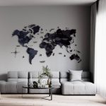تابلو نقشه جهان چوبی پازلی سه بعدی (3D) و برجسته