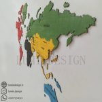 تابلو نقشه جهان رنگ فانتزی
