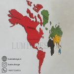 نقشه جهان چوبی دیواری طرح المپیک