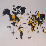 دیوارکوب نقشه جهان پلکسی