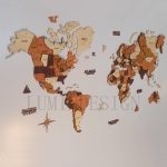 دیوارکوب نقشه جهان چوبی