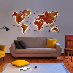 تابلو نقشه جهان برجسته بکلایت