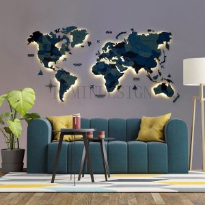 نقشه جهان سه بعدی چوبی بکلایت