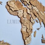 دیوارکوب و استیکر نقشه جهان دیواری چوبی