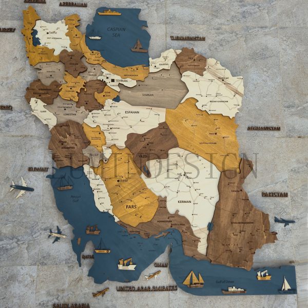 نقشه ایران چوبی